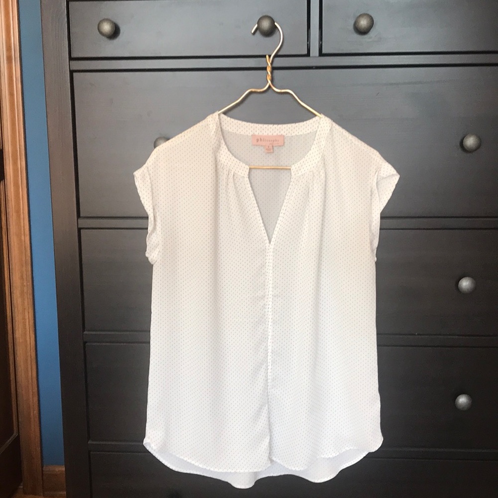 PHILOSOPHY Short Sleeve Dotted Blouse